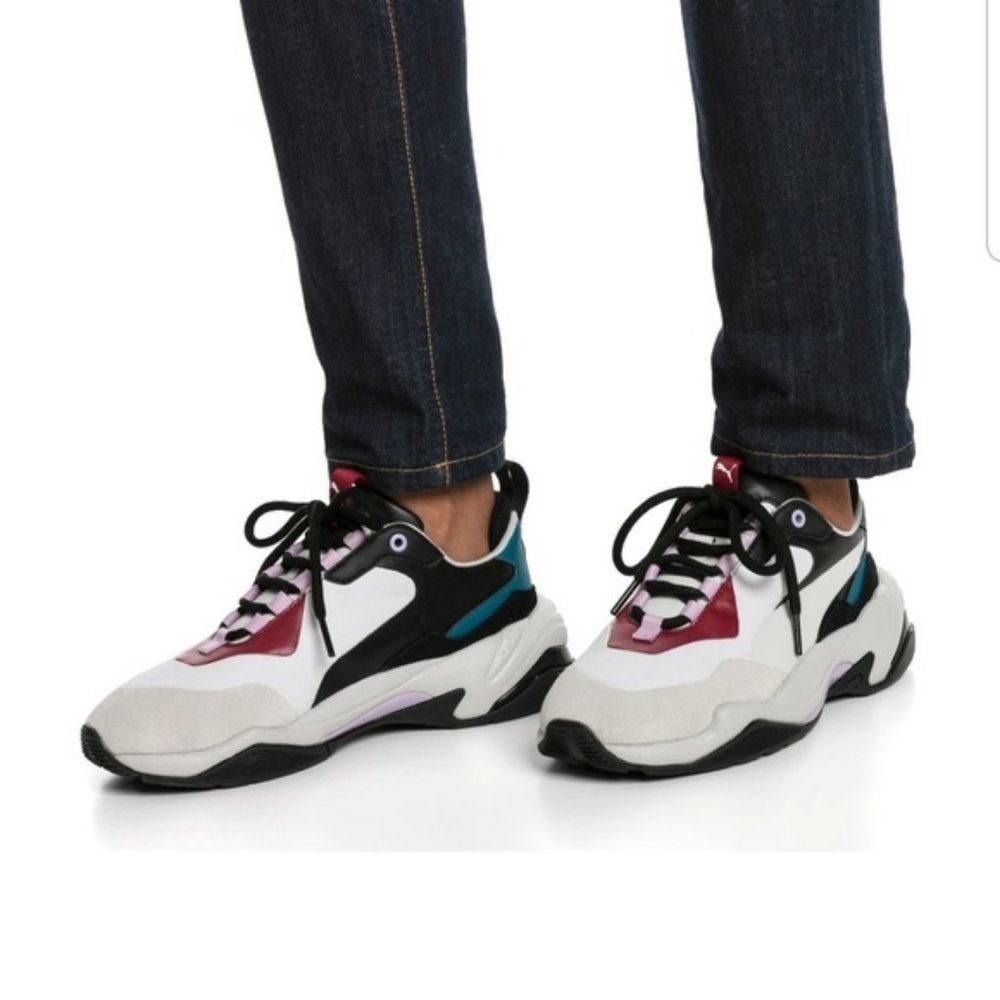 Puma Thunder Rive Droite Dad Sneakers Glacier Gray/Barbados Cherry Size 7.5
